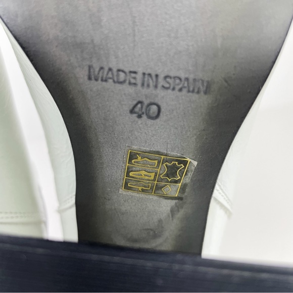 L’Intervalle White Leather Ankle Boots Chunky Heel Pointed Toe Chelsea Slip On - Picture 7 of 13